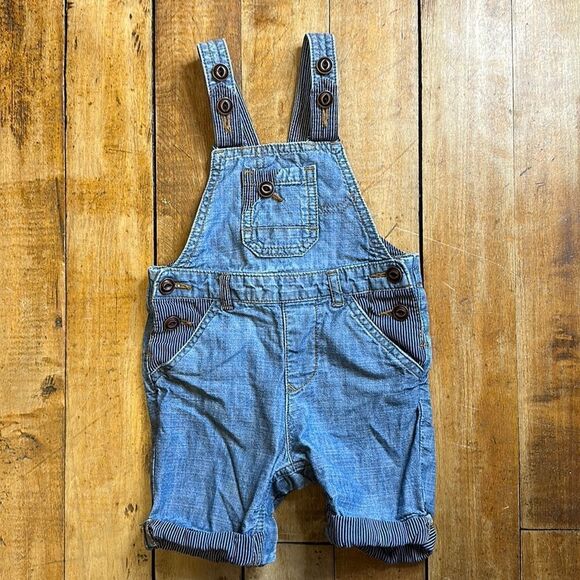 Next overalls size 9 to 12 months Blue Jean cotton unisex boho spring Easter - Picture 1 of 6